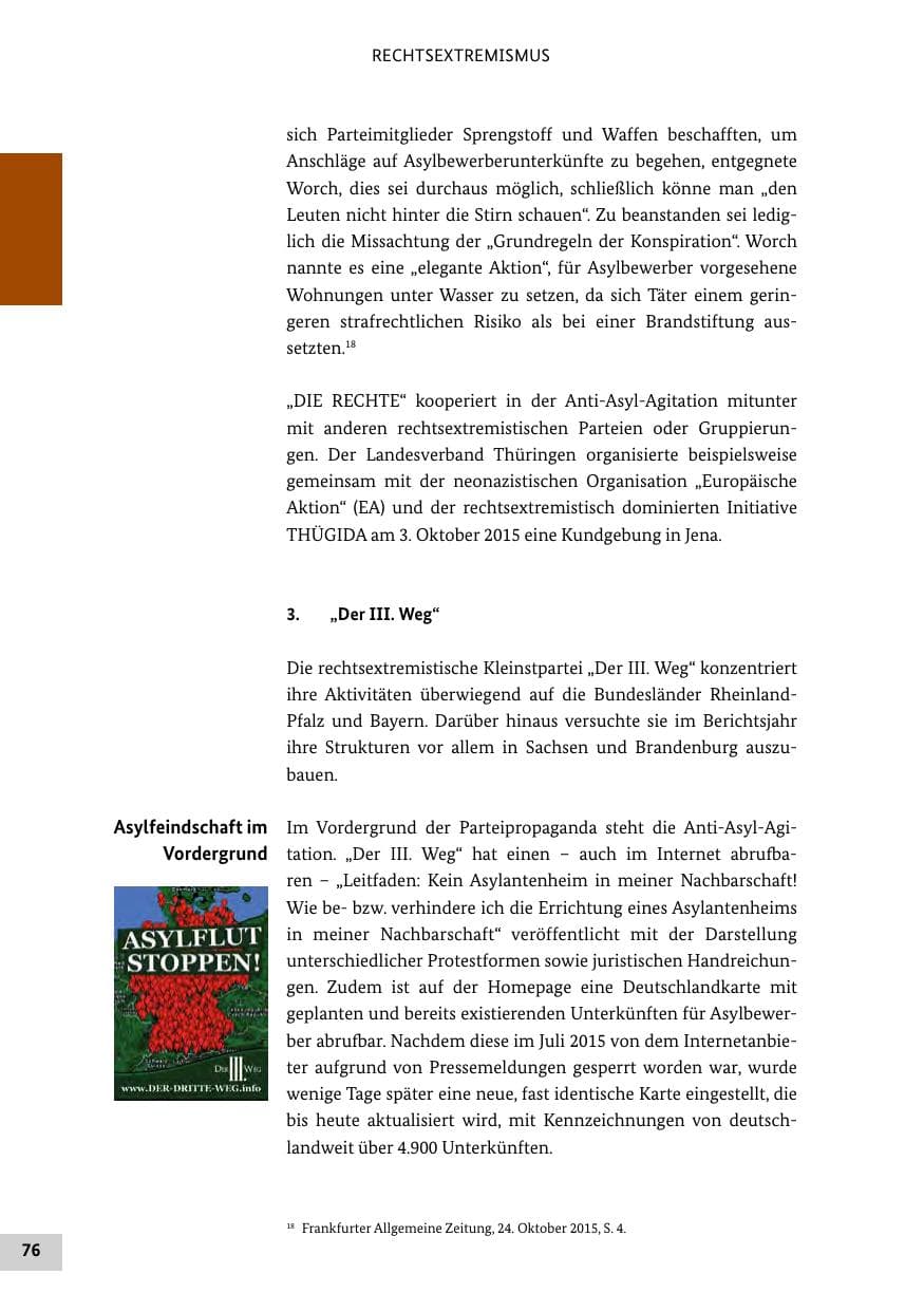 Seite 75 des Verfassungsschutzbericht 2015 Bund