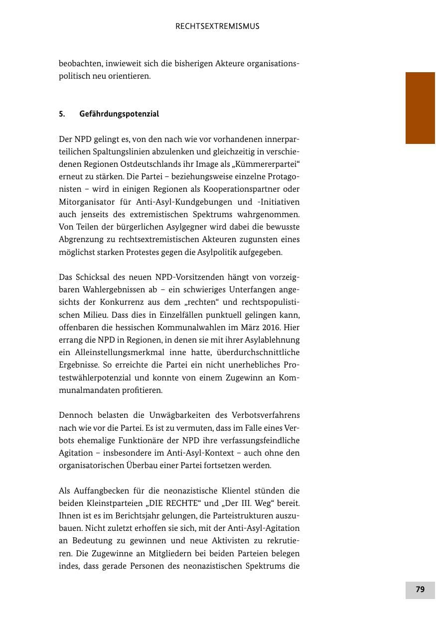 Seite 78 des Verfassungsschutzbericht 2015 Bund