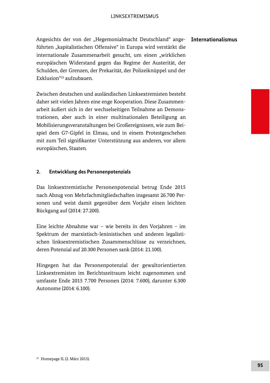 Seite 94 des Verfassungsschutzbericht 2015 Bund