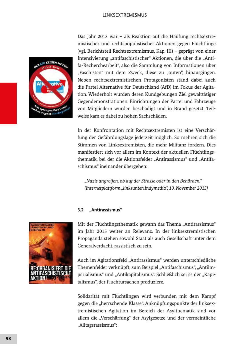 Seite 97 des Verfassungsschutzbericht 2015 Bund