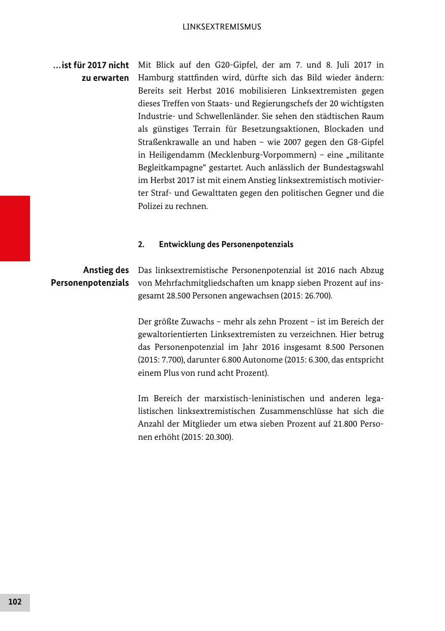 Seite 101 des Verfassungsschutzbericht 2016 Bund