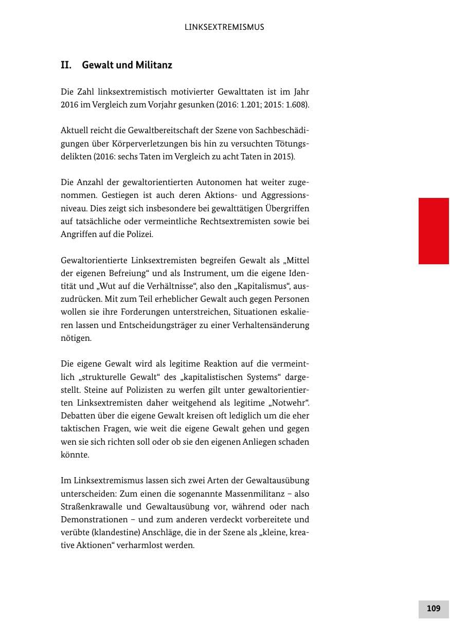 Seite 108 des Verfassungsschutzbericht 2016 Bund