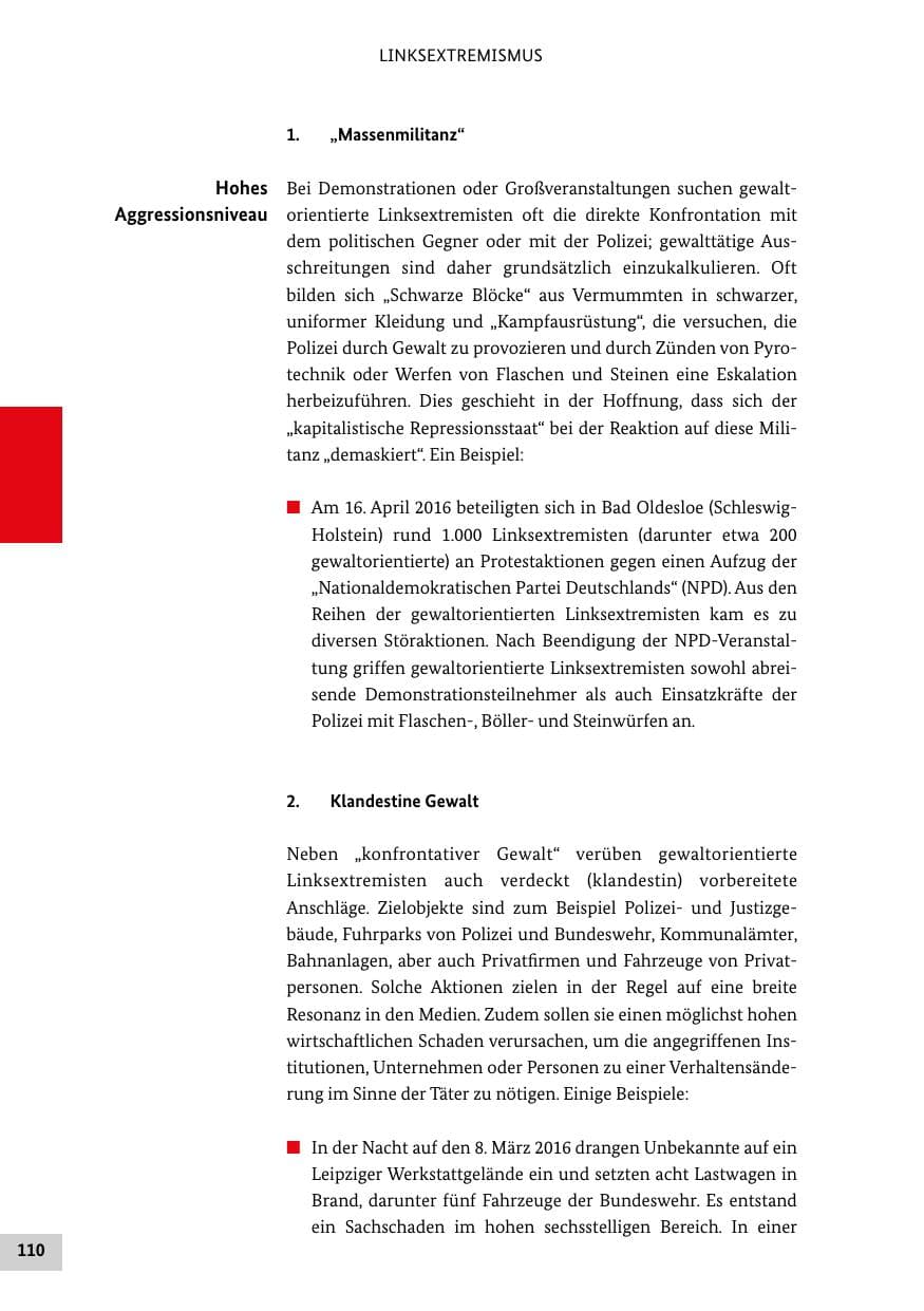 Seite 109 des Verfassungsschutzbericht 2016 Bund
