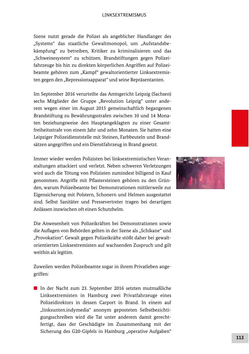 Seite 112 des Verfassungsschutzbericht 2016 Bund