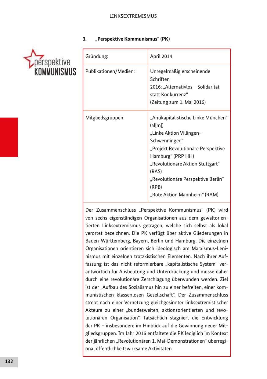 Seite 131 des Verfassungsschutzbericht 2016 Bund