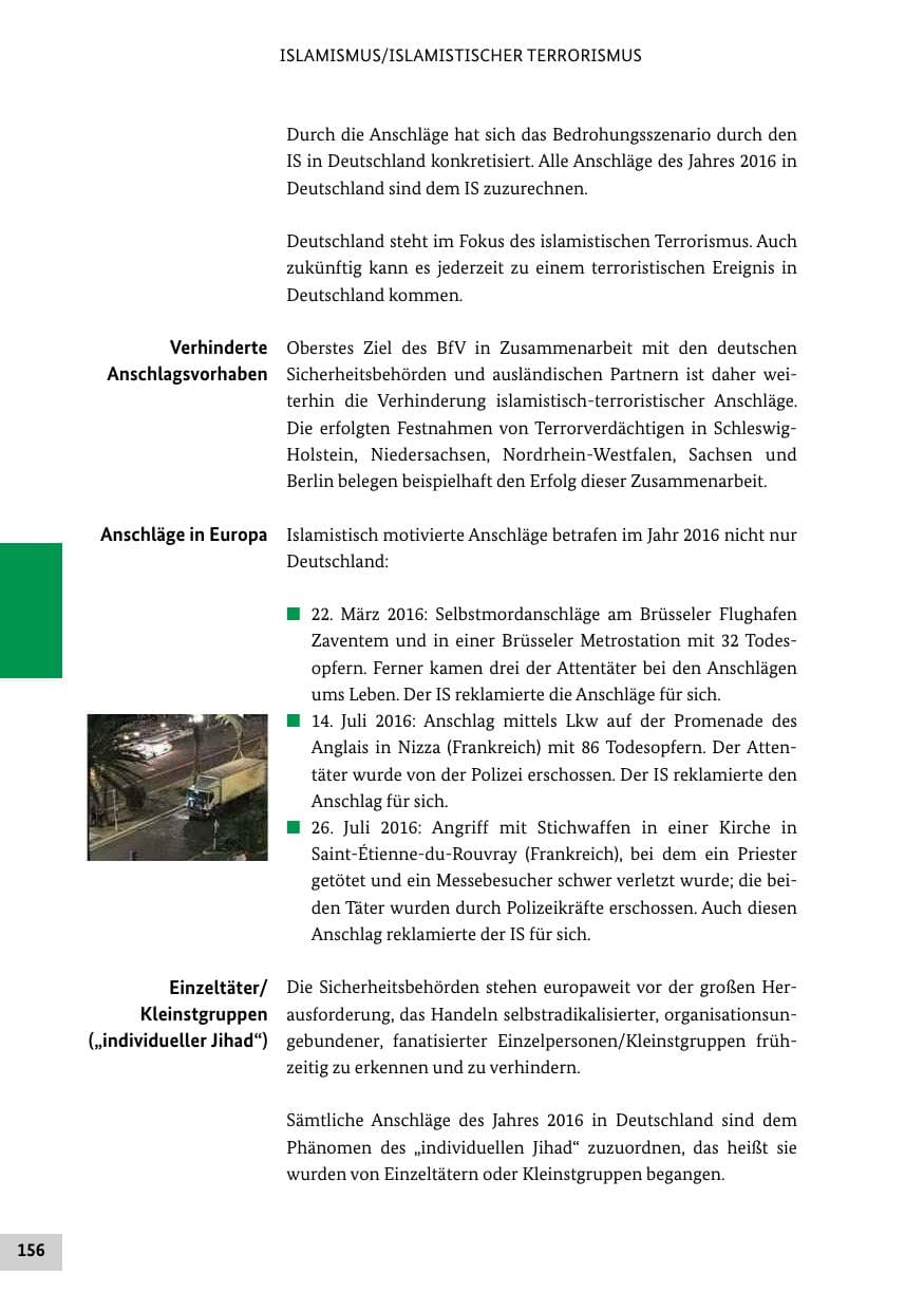 Seite 155 des Verfassungsschutzbericht 2016 Bund