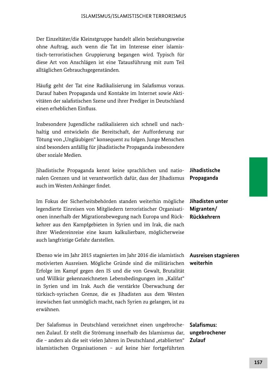 Seite 156 des Verfassungsschutzbericht 2016 Bund