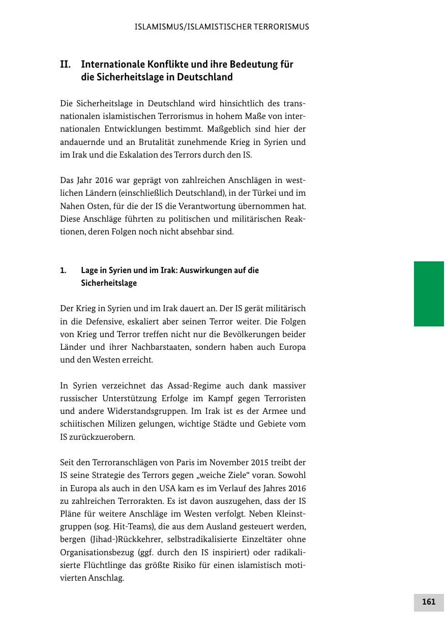 Seite 160 des Verfassungsschutzbericht 2016 Bund