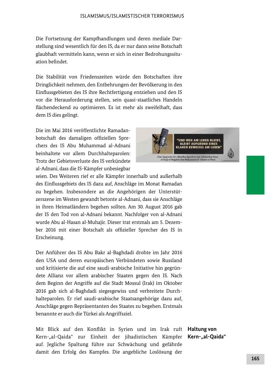 Seite 164 des Verfassungsschutzbericht 2016 Bund