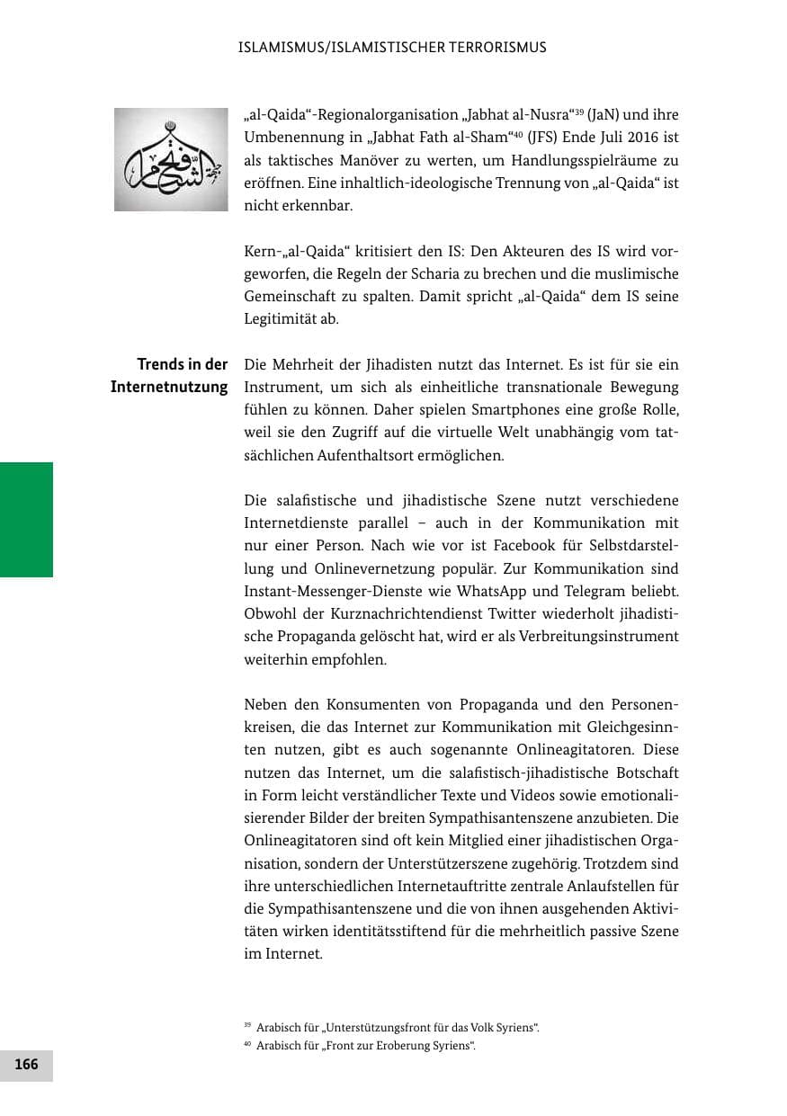 Seite 165 des Verfassungsschutzbericht 2016 Bund