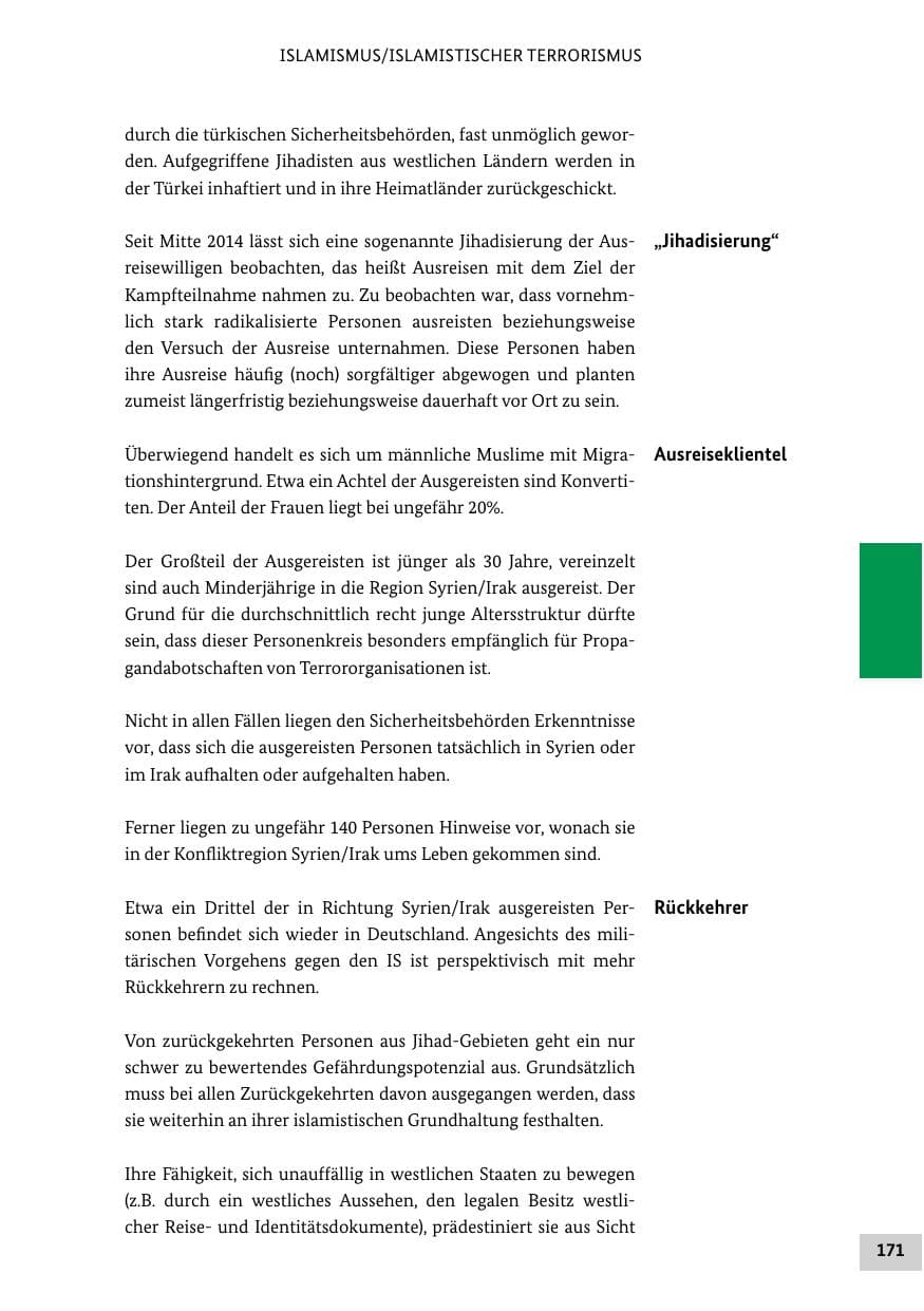 Seite 170 des Verfassungsschutzbericht 2016 Bund