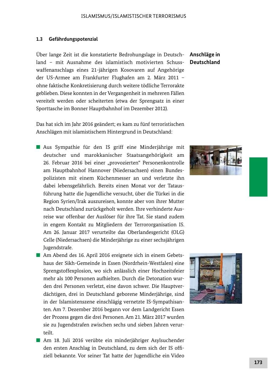Seite 172 des Verfassungsschutzbericht 2016 Bund