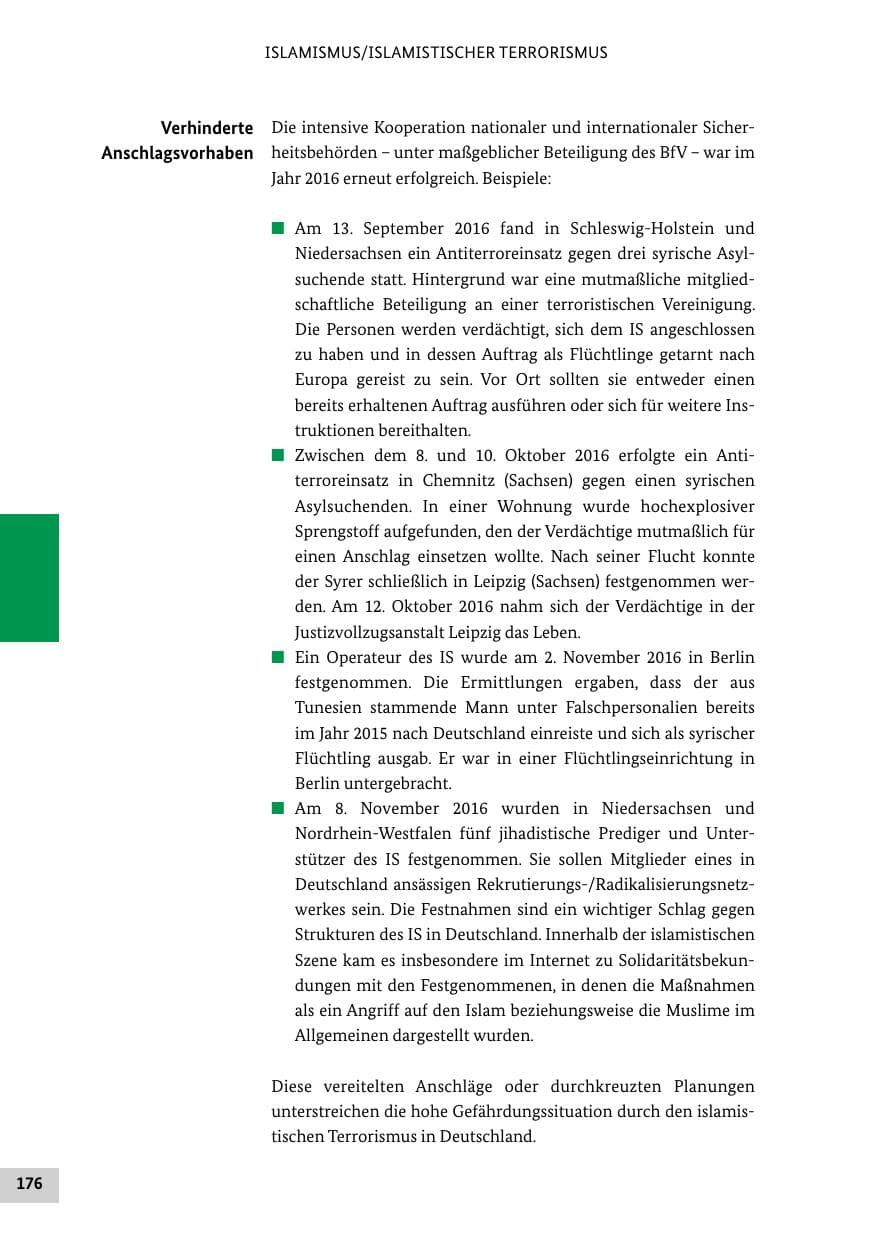 Seite 175 des Verfassungsschutzbericht 2016 Bund