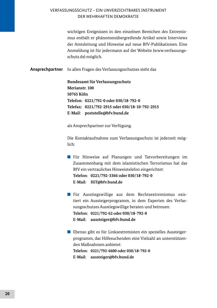 Seite 19 des Verfassungsschutzbericht 2016 Bund