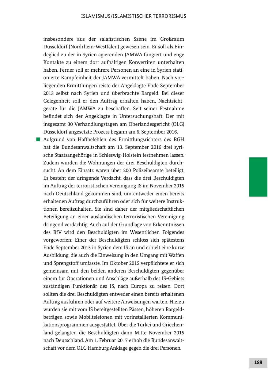 Seite 188 des Verfassungsschutzbericht 2016 Bund