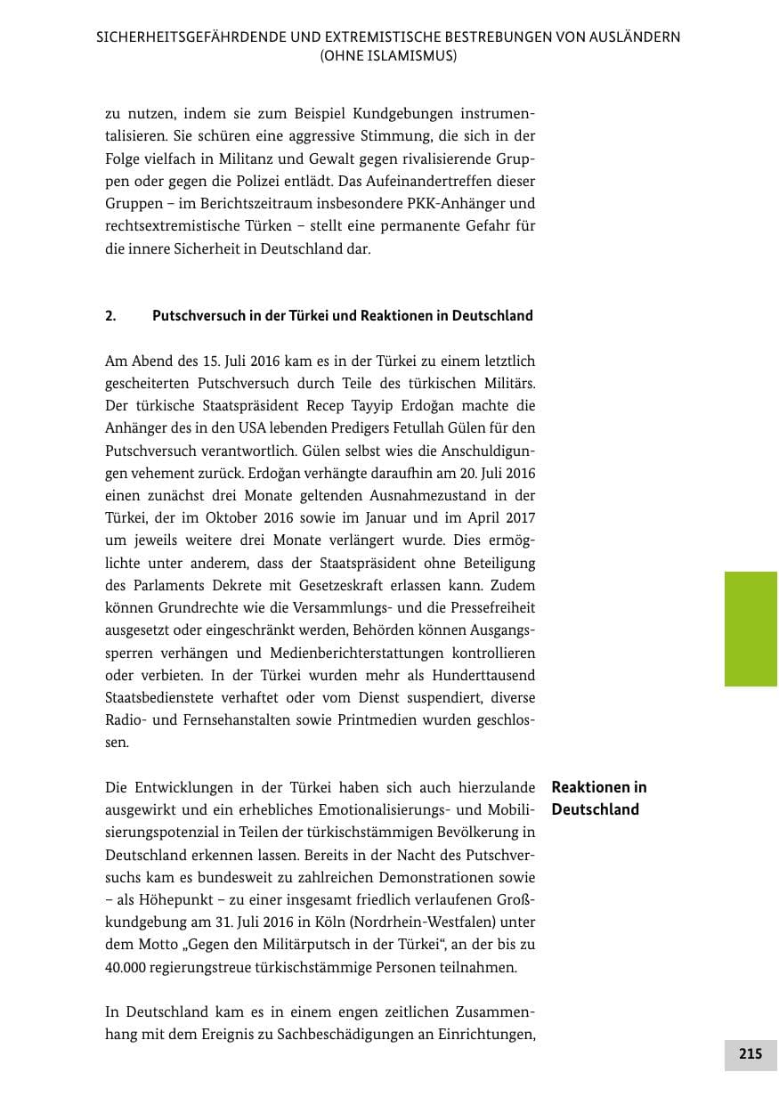 Seite 214 des Verfassungsschutzbericht 2016 Bund