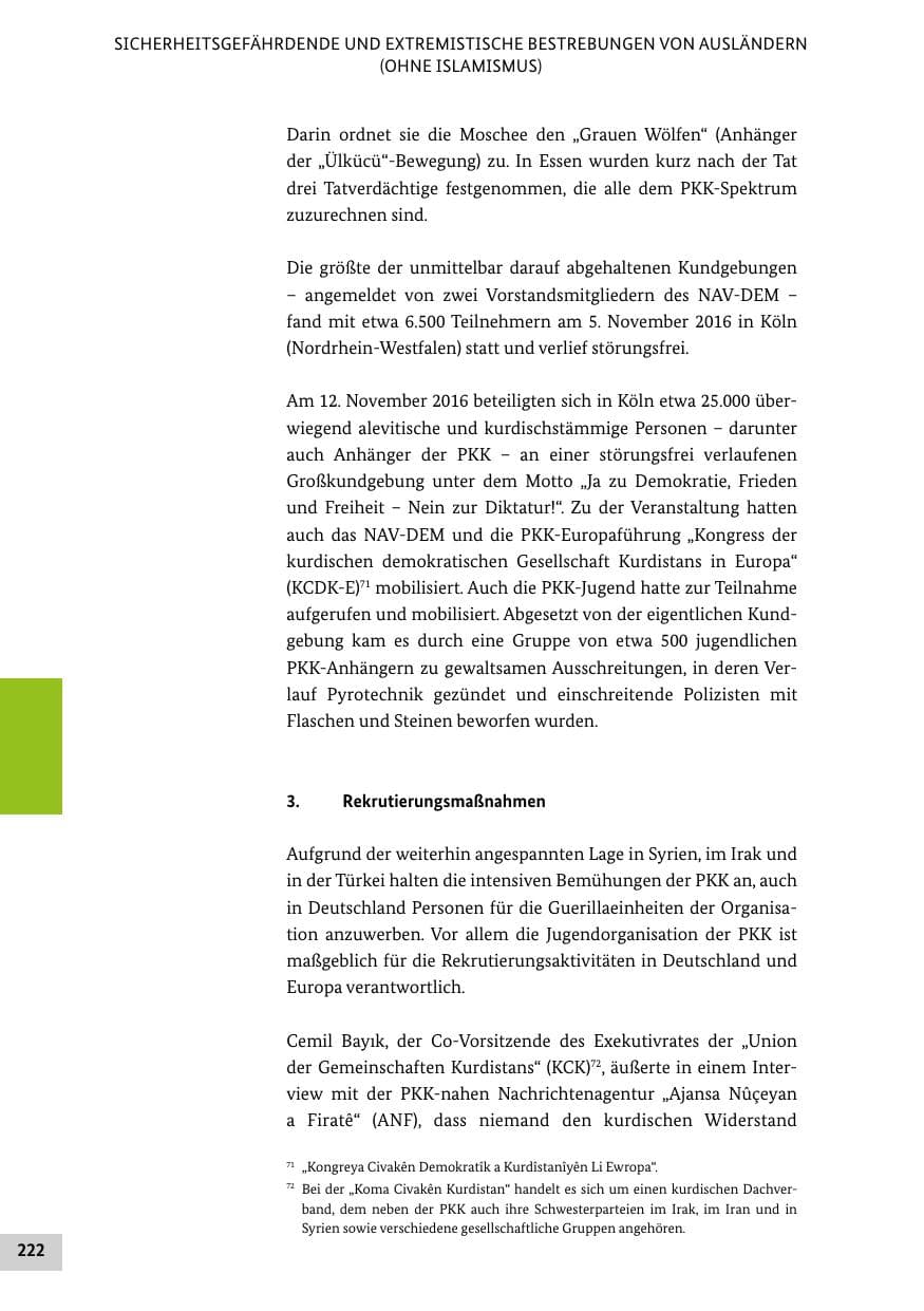 Seite 221 des Verfassungsschutzbericht 2016 Bund