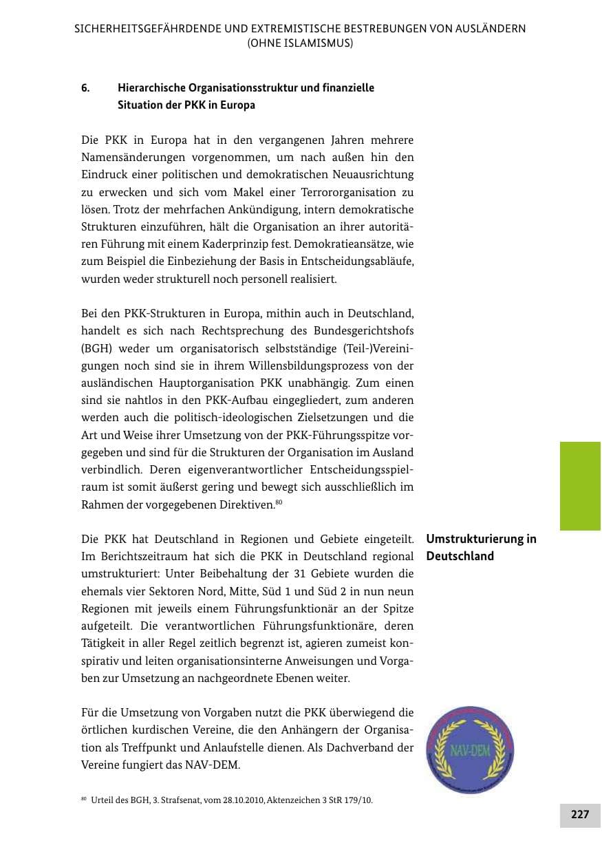 Seite 226 des Verfassungsschutzbericht 2016 Bund