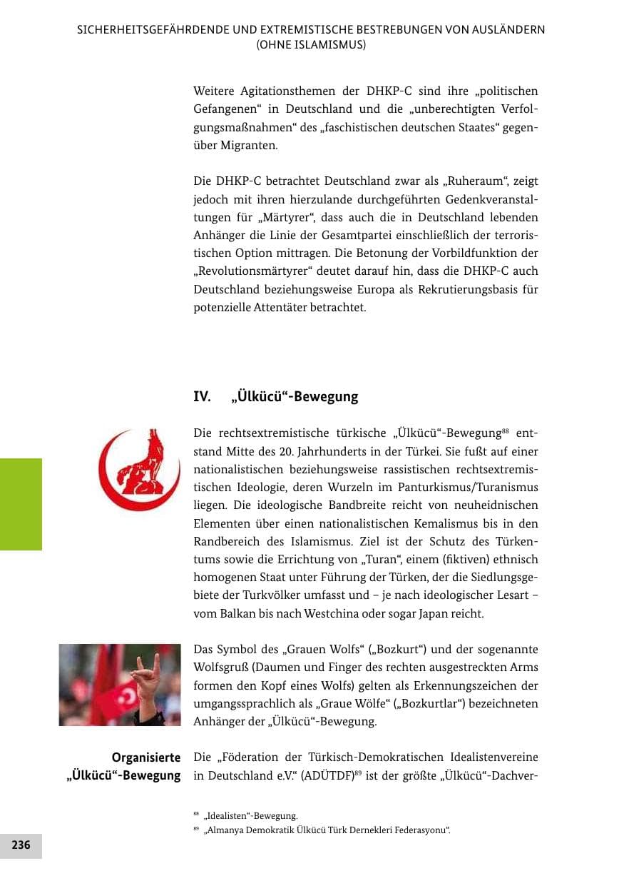 Seite 235 des Verfassungsschutzbericht 2016 Bund