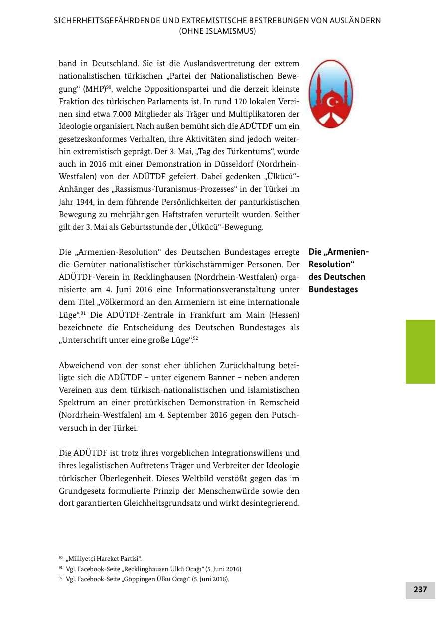 Seite 236 des Verfassungsschutzbericht 2016 Bund