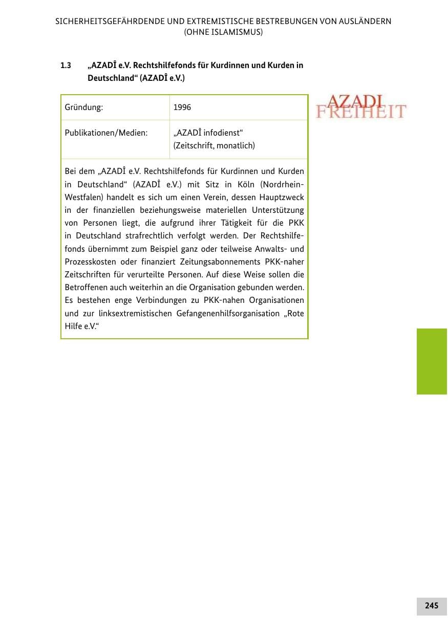 Seite 244 des Verfassungsschutzbericht 2016 Bund