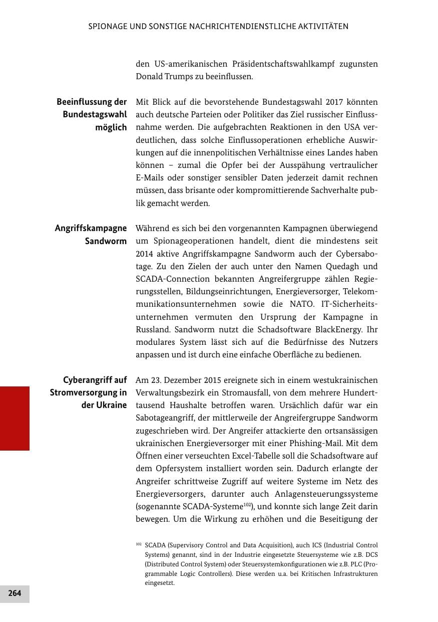 Seite 263 des Verfassungsschutzbericht 2016 Bund