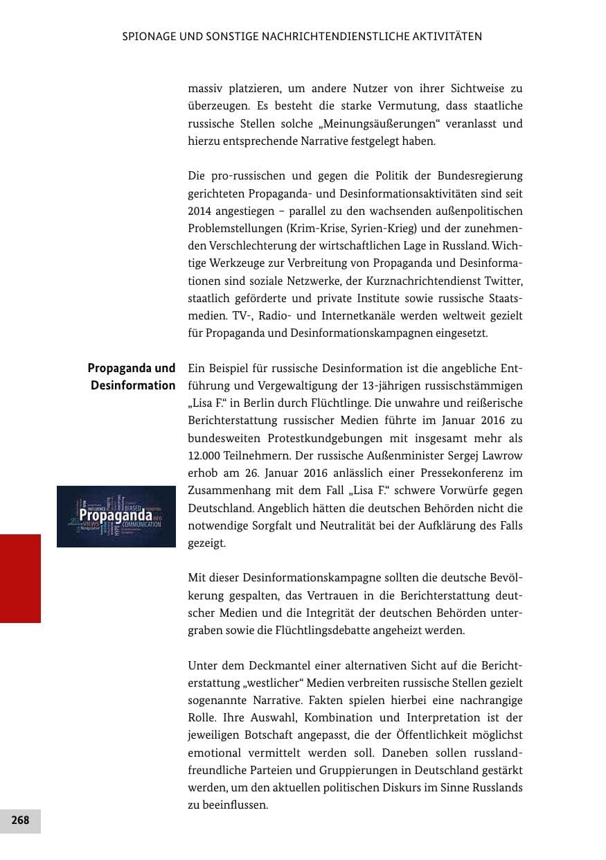 Seite 267 des Verfassungsschutzbericht 2016 Bund