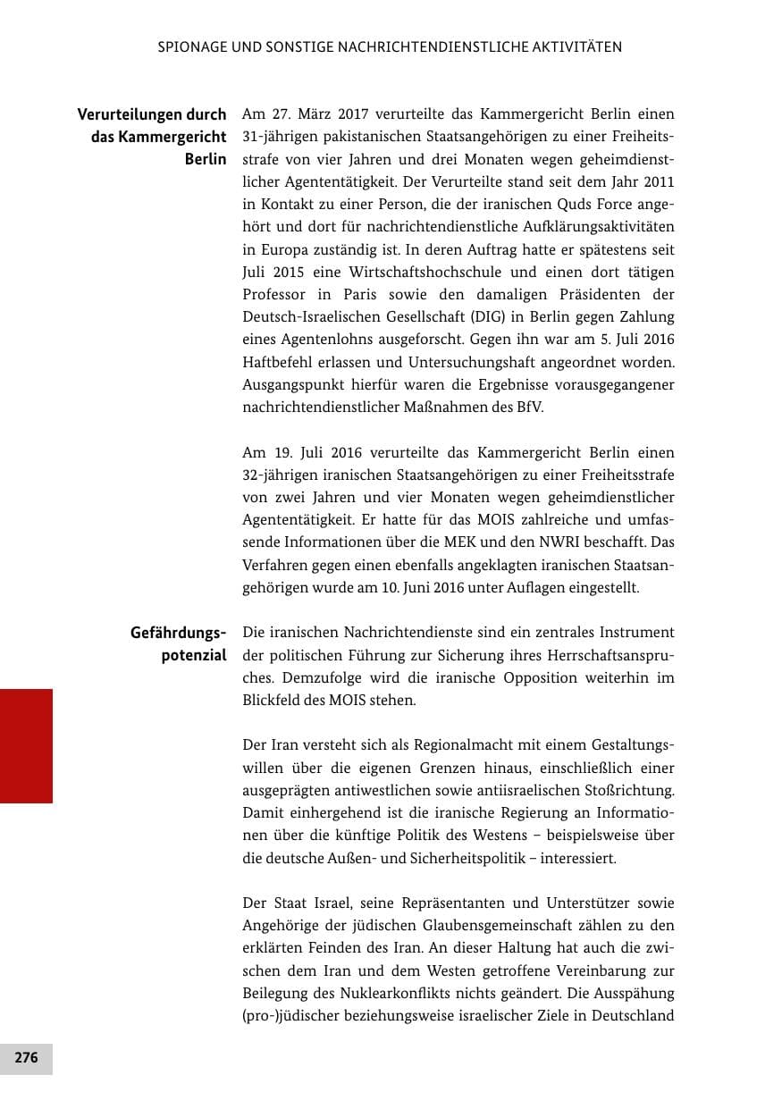 Seite 275 des Verfassungsschutzbericht 2016 Bund