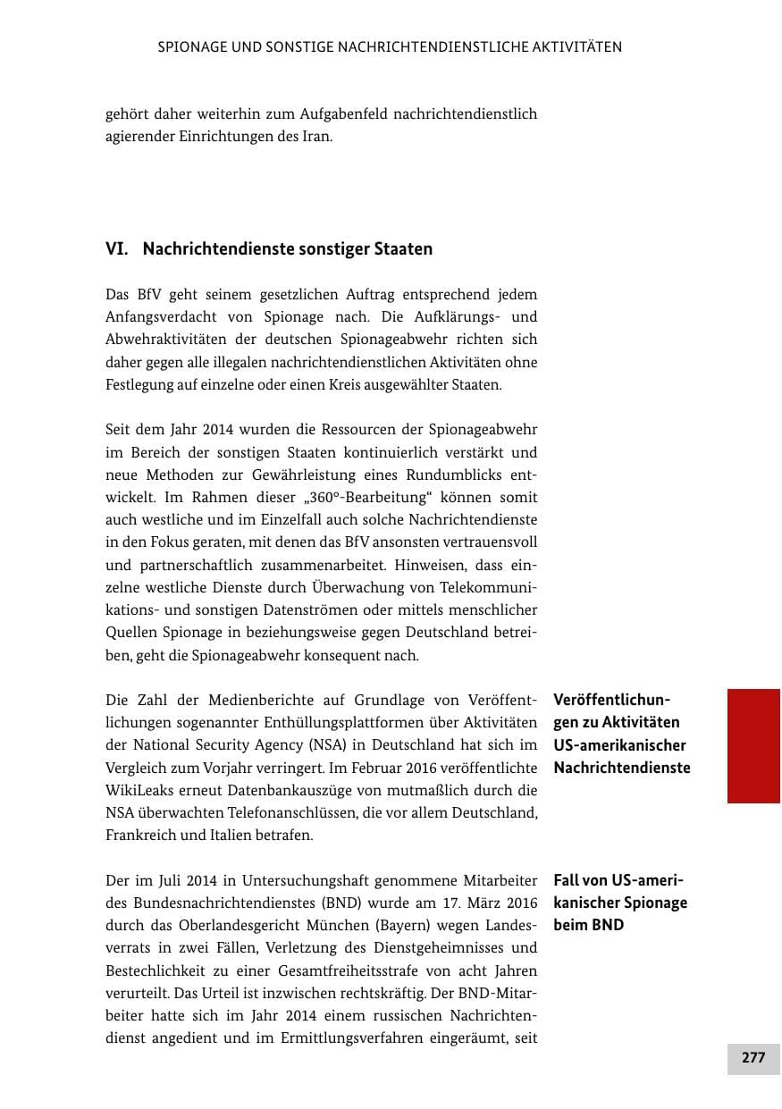 Seite 276 des Verfassungsschutzbericht 2016 Bund