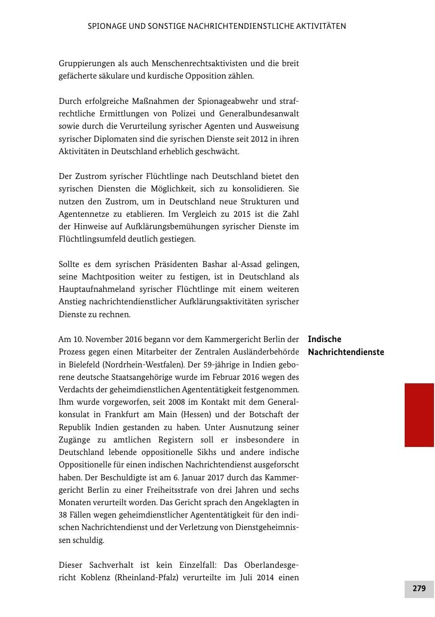 Seite 278 des Verfassungsschutzbericht 2016 Bund