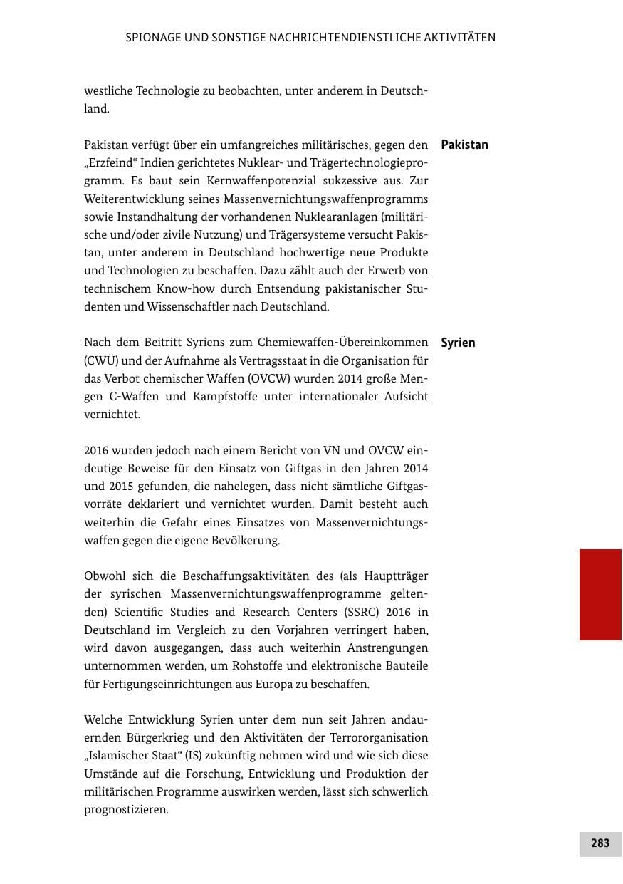 Seite 282 des Verfassungsschutzbericht 2016 Bund