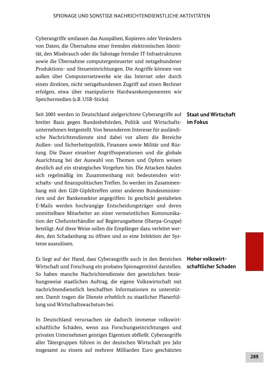 Seite 288 des Verfassungsschutzbericht 2016 Bund