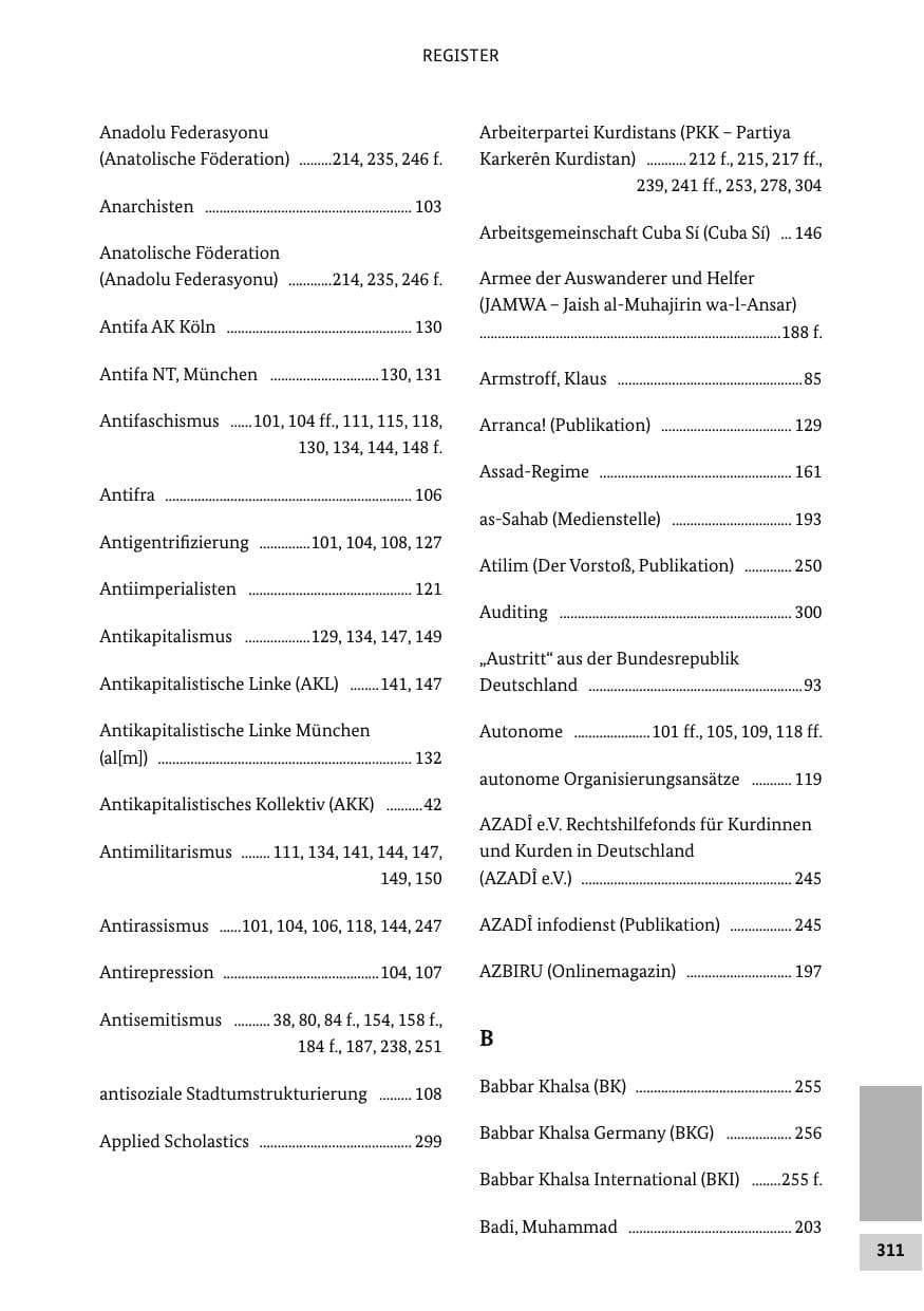 Seite 310 des Verfassungsschutzbericht 2016 Bund