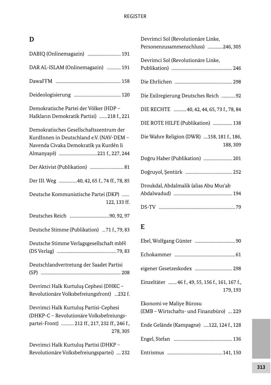 Seite 312 des Verfassungsschutzbericht 2016 Bund