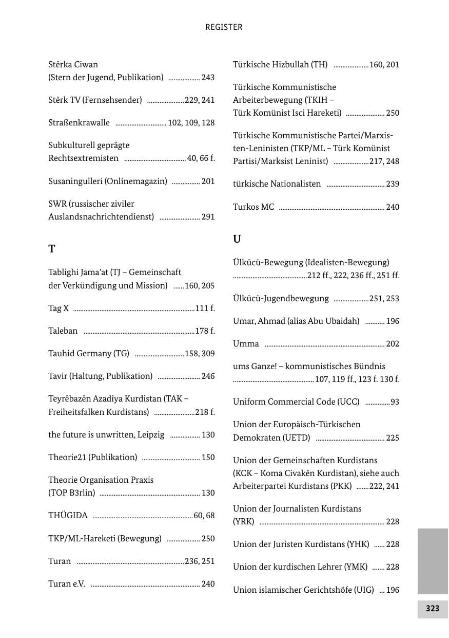 Seite 322 des Verfassungsschutzbericht 2016 Bund
