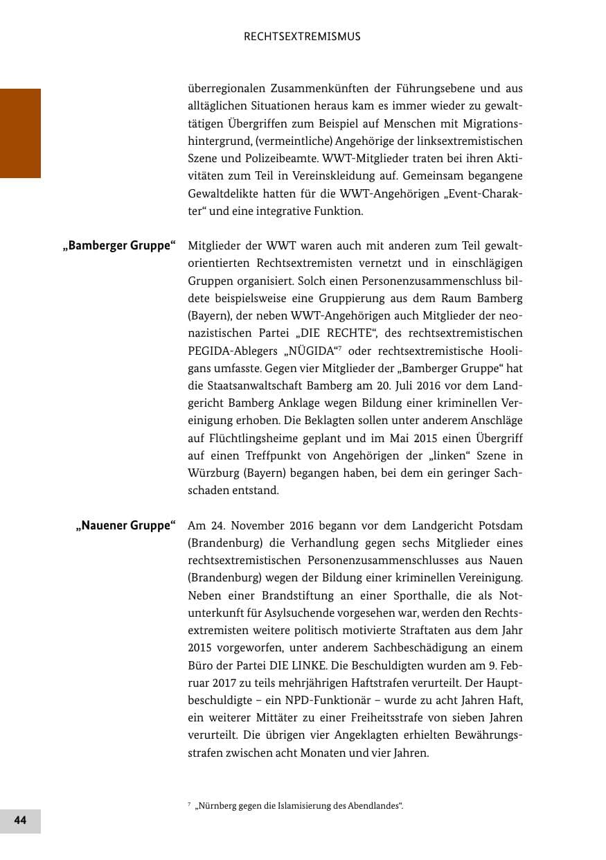 Seite 43 des Verfassungsschutzbericht 2016 Bund