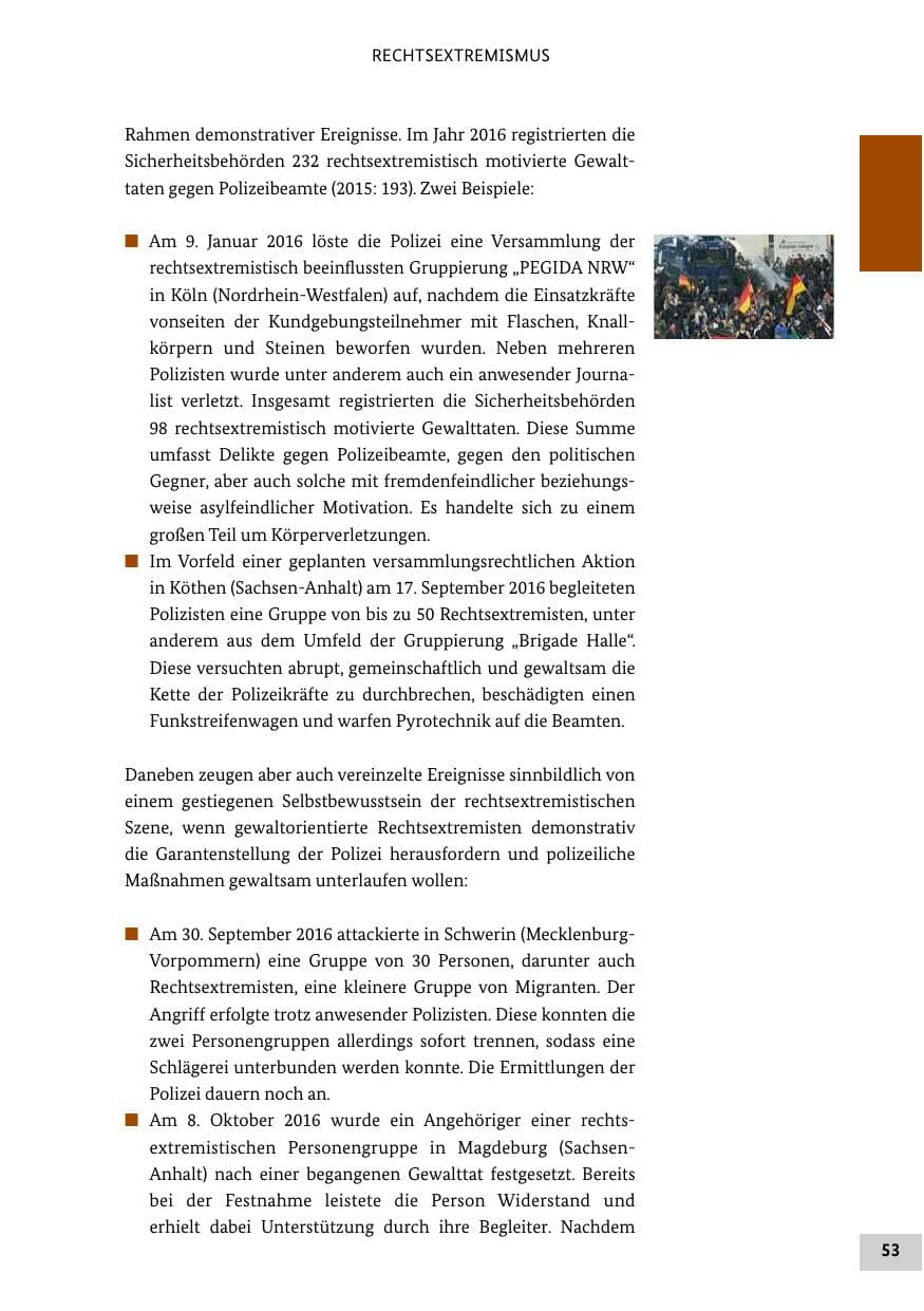 Seite 52 des Verfassungsschutzbericht 2016 Bund