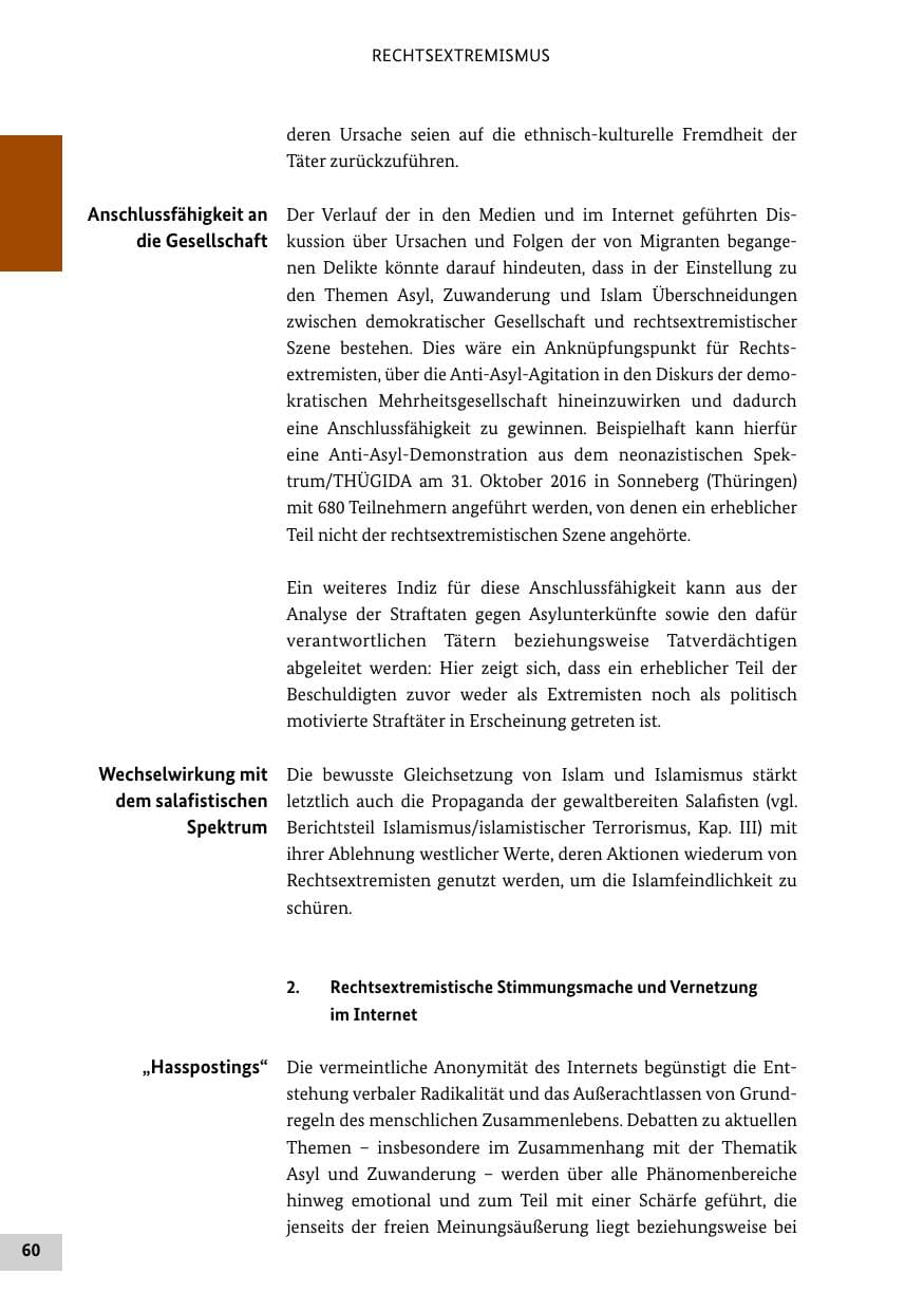 Seite 59 des Verfassungsschutzbericht 2016 Bund