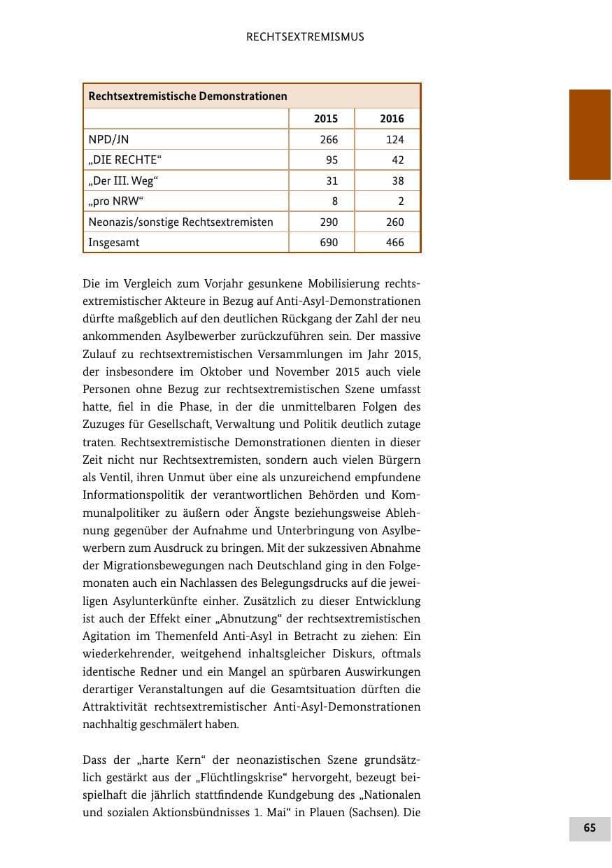 Seite 64 des Verfassungsschutzbericht 2016 Bund