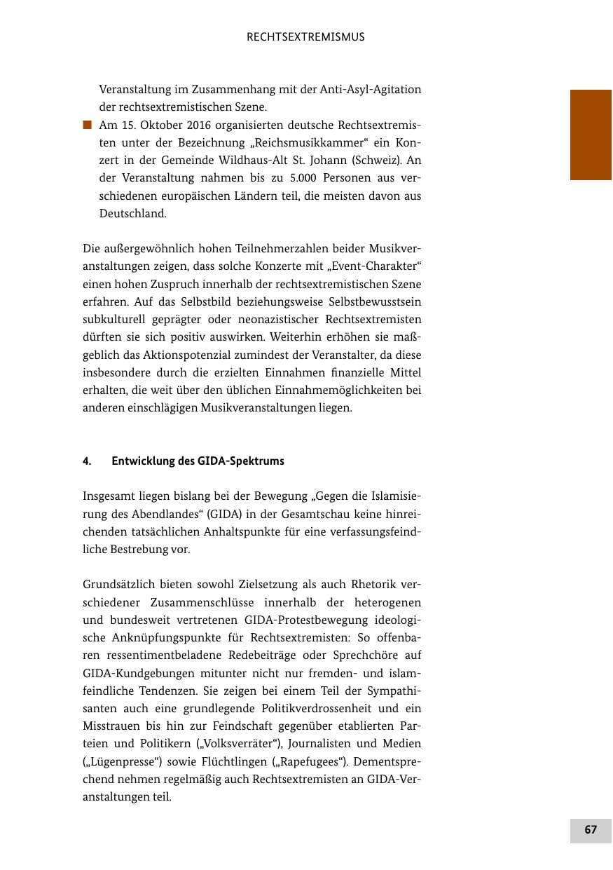 Seite 66 des Verfassungsschutzbericht 2016 Bund