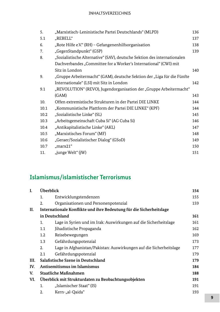 Seite 8 des Verfassungsschutzbericht 2016 Bund