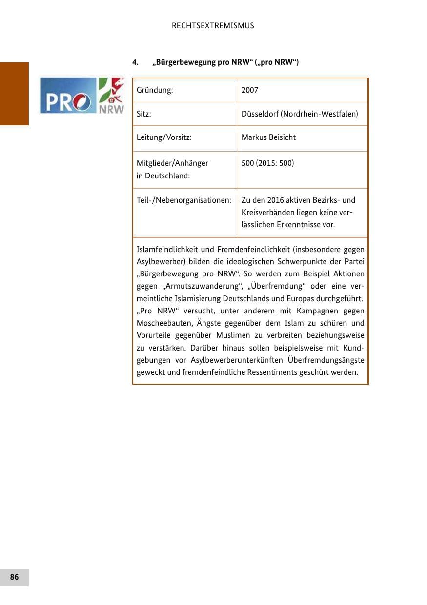 Seite 85 des Verfassungsschutzbericht 2016 Bund