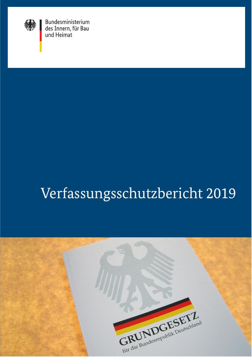 Seite 1 des Verfassungsschutzbericht 2019 Bund