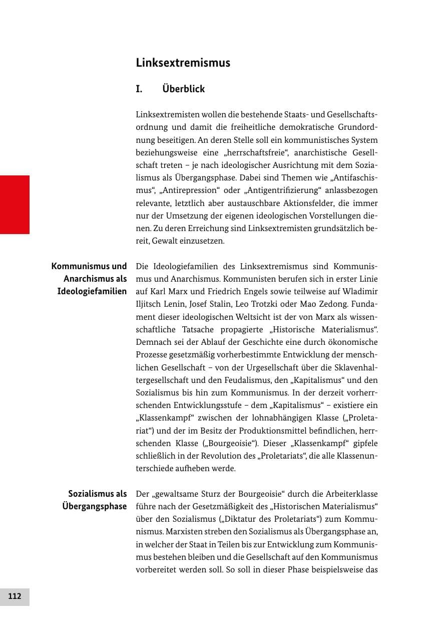 Seite 112 des Verfassungsschutzbericht 2019 Bund