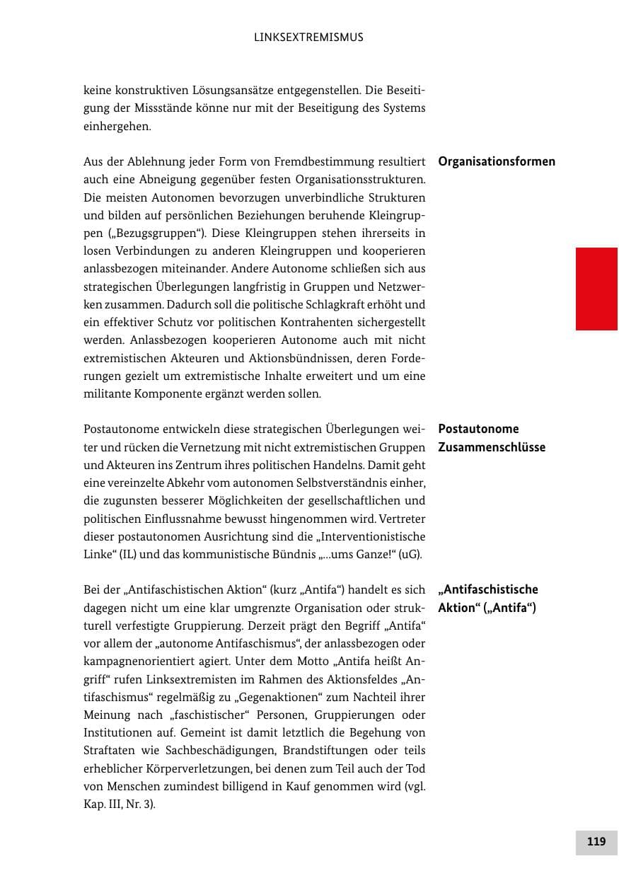 Seite 119 des Verfassungsschutzbericht 2019 Bund