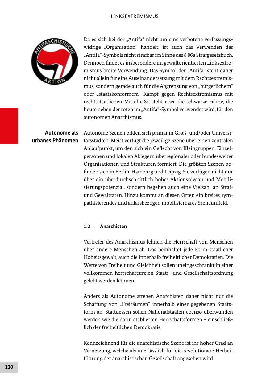 Seite 120 des Verfassungsschutzbericht 2019 Bund