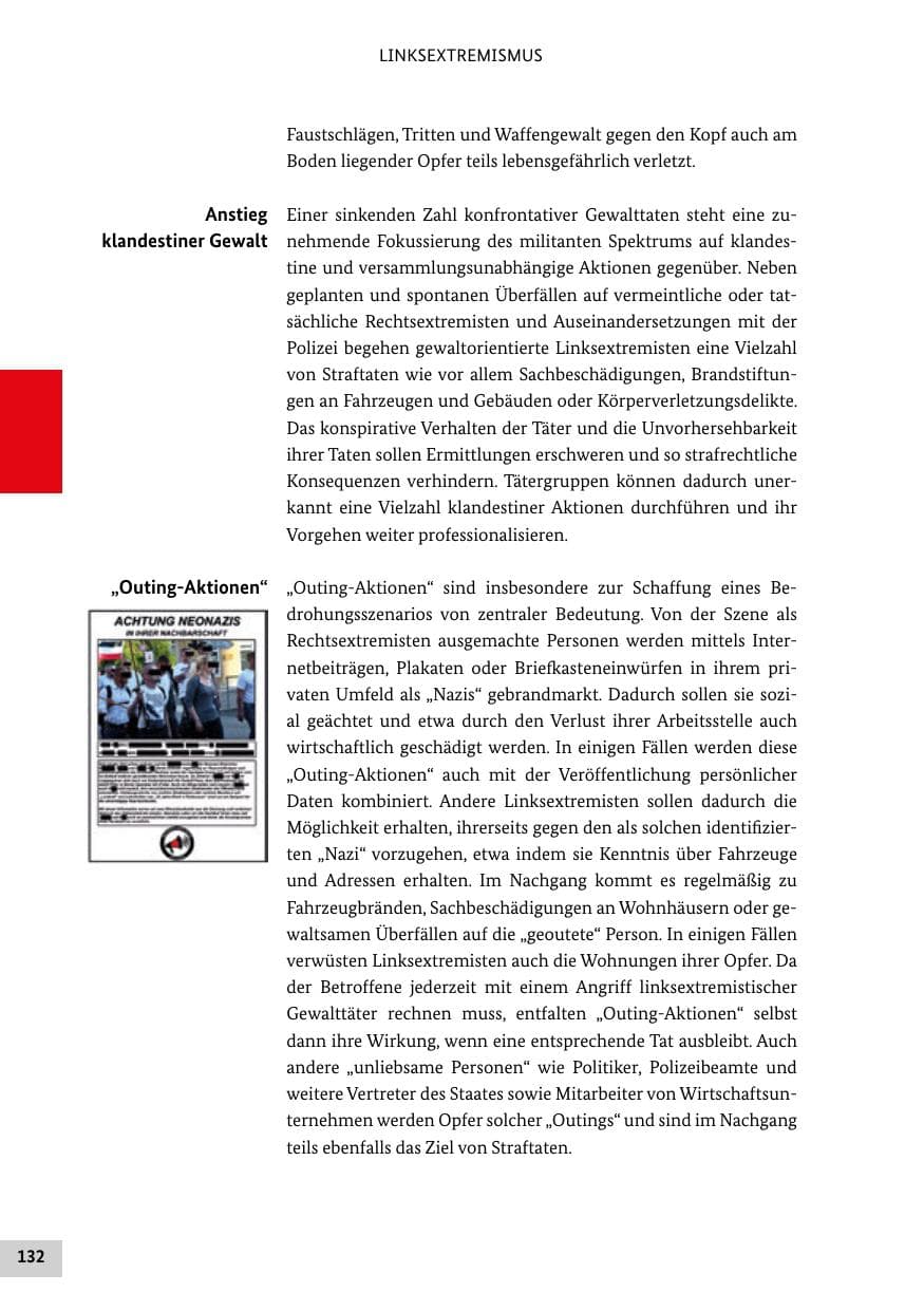 Seite 132 des Verfassungsschutzbericht 2019 Bund