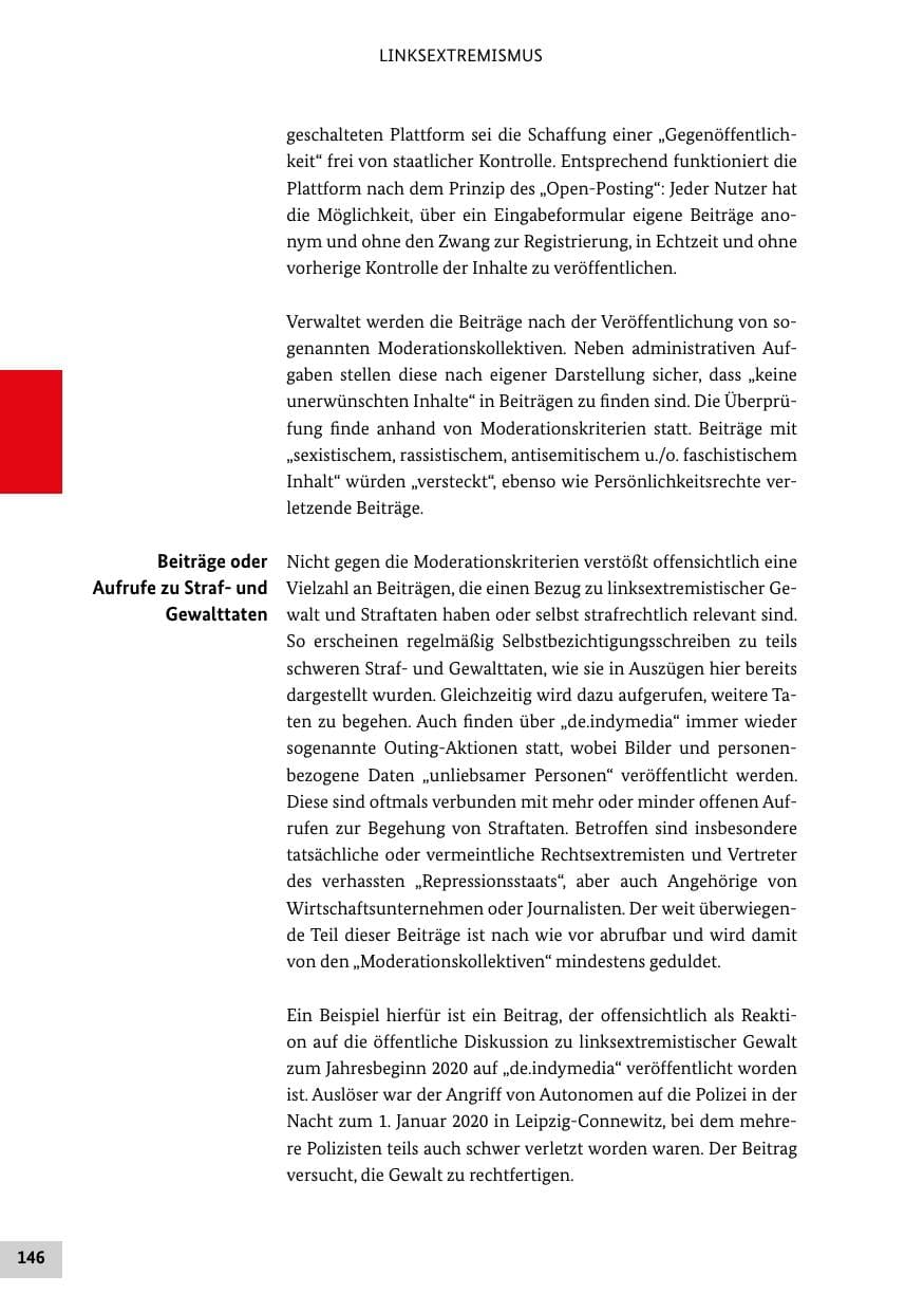 Seite 146 des Verfassungsschutzbericht 2019 Bund