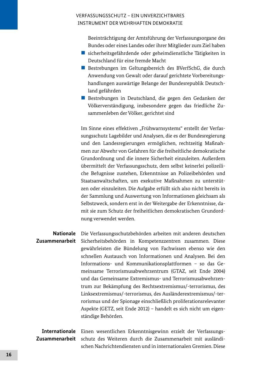 Seite 16 des Verfassungsschutzbericht 2019 Bund