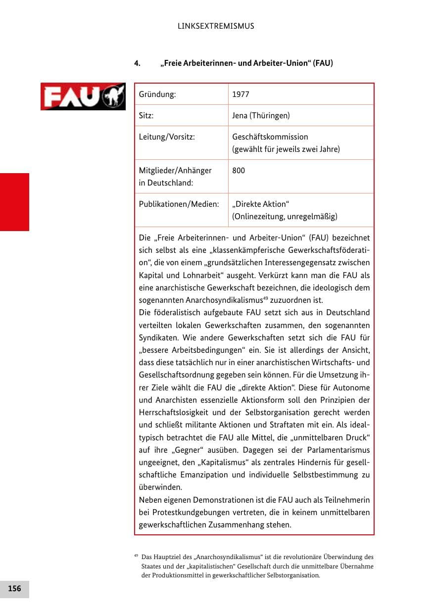 Seite 156 des Verfassungsschutzbericht 2019 Bund